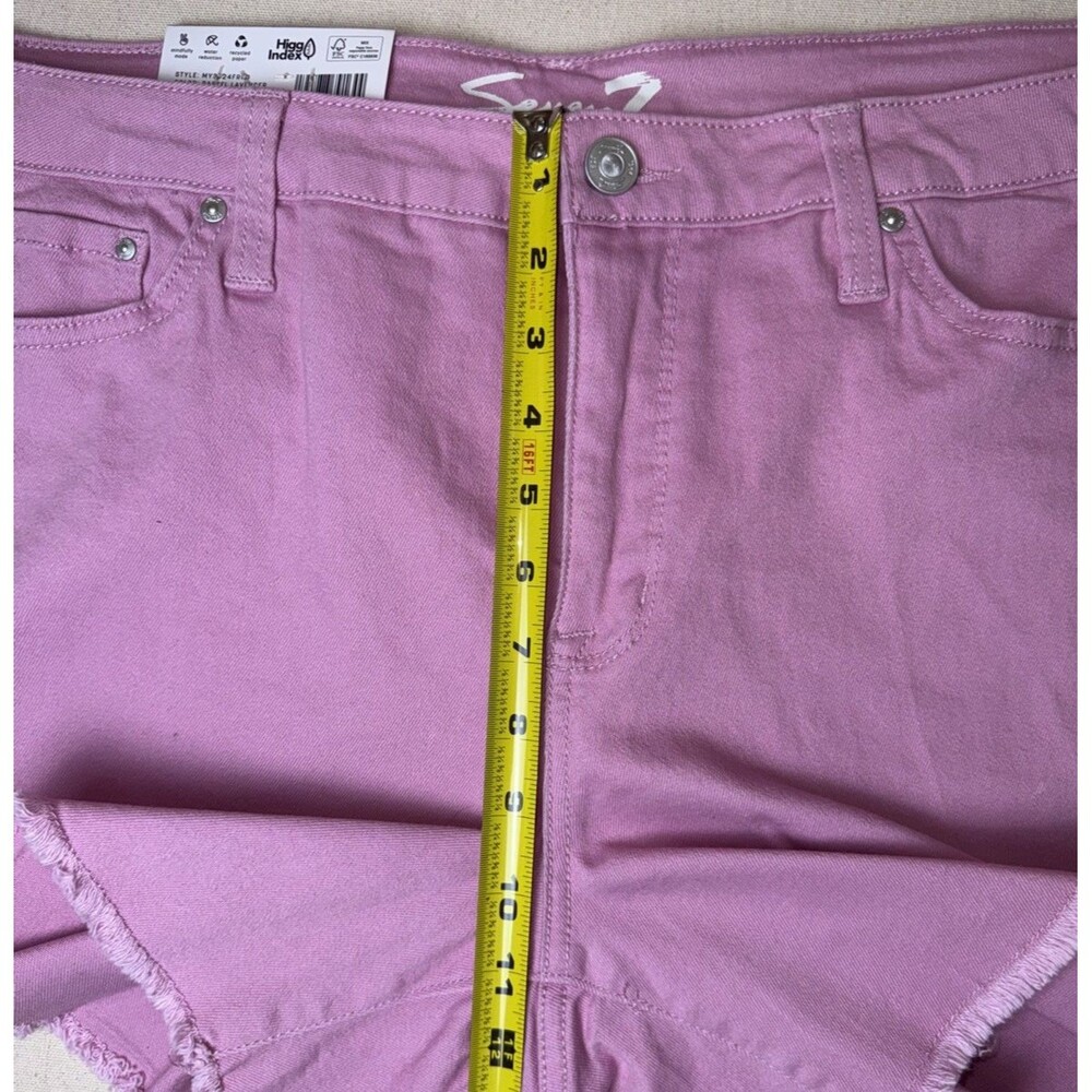 Seven7 Women's 16 Weekend Shorts Denim Stretch Pink NWT Frayed Slit-Side - Picture 9 of 11
